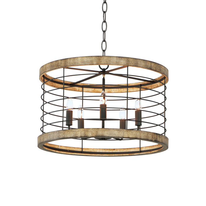 Myhouse Lighting Maxim - 12515DWBK - Five Light Chandelier - Homestead - Driftwood / Black