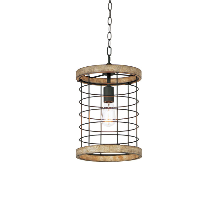 Myhouse Lighting Maxim - 12519DWBK - One Light Pendant - Homestead - Driftwood / Black