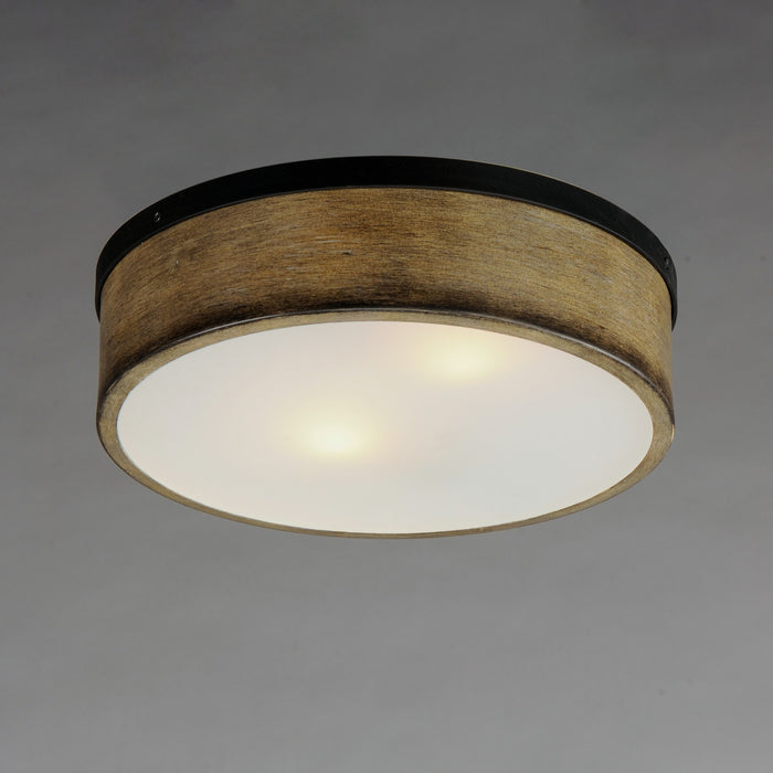 Myhouse Lighting Maxim - 14440DWBK - Two Light Flush Mount - Franklin - Driftwood / Black