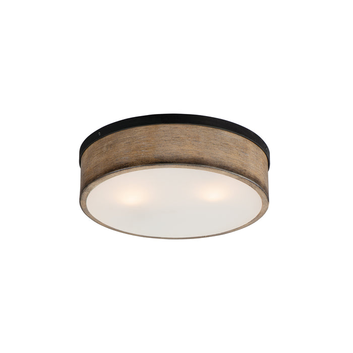 Myhouse Lighting Maxim - 14440DWBK - Two Light Flush Mount - Franklin - Driftwood / Black