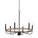 Myhouse Lighting Maxim - 14446DWBK - Six Light Chandelier - Franklin - Driftwood / Black