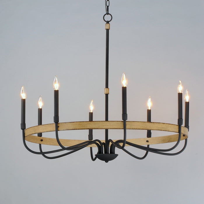 Myhouse Lighting Maxim - 14448DWBK - Eight Light Chandelier - Franklin - Driftwood / Black