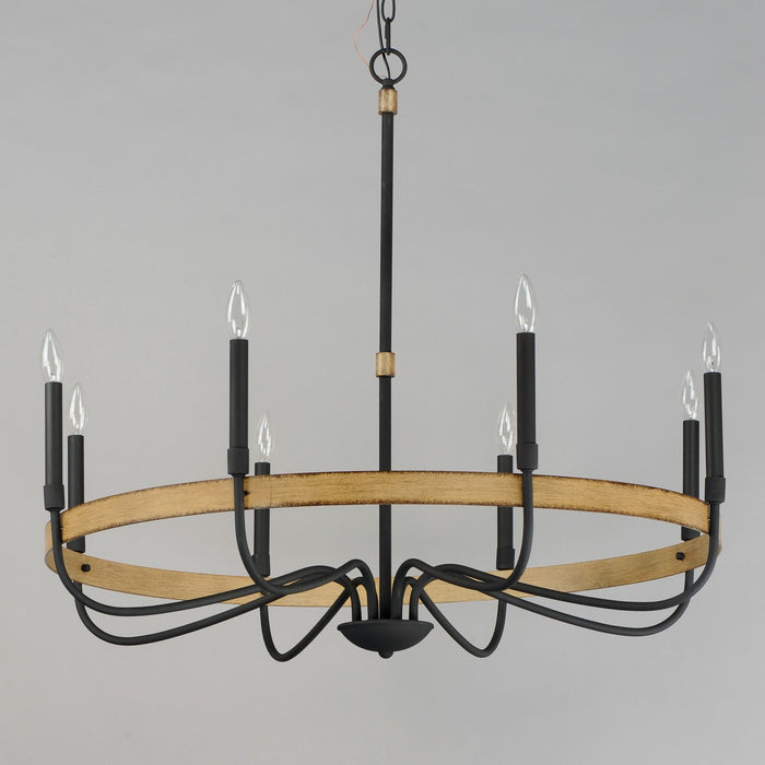 Myhouse Lighting Maxim - 14448DWBK - Eight Light Chandelier - Franklin - Driftwood / Black