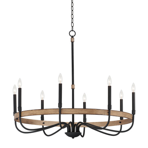 Myhouse Lighting Maxim - 14448DWBK - Eight Light Chandelier - Franklin - Driftwood / Black