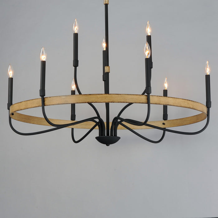 Myhouse Lighting Maxim - 14449DWBK - Nine Light Chandelier - Franklin - Driftwood / Black