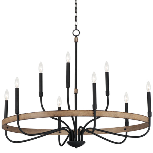 Myhouse Lighting Maxim - 14449DWBK - Nine Light Chandelier - Franklin - Driftwood / Black