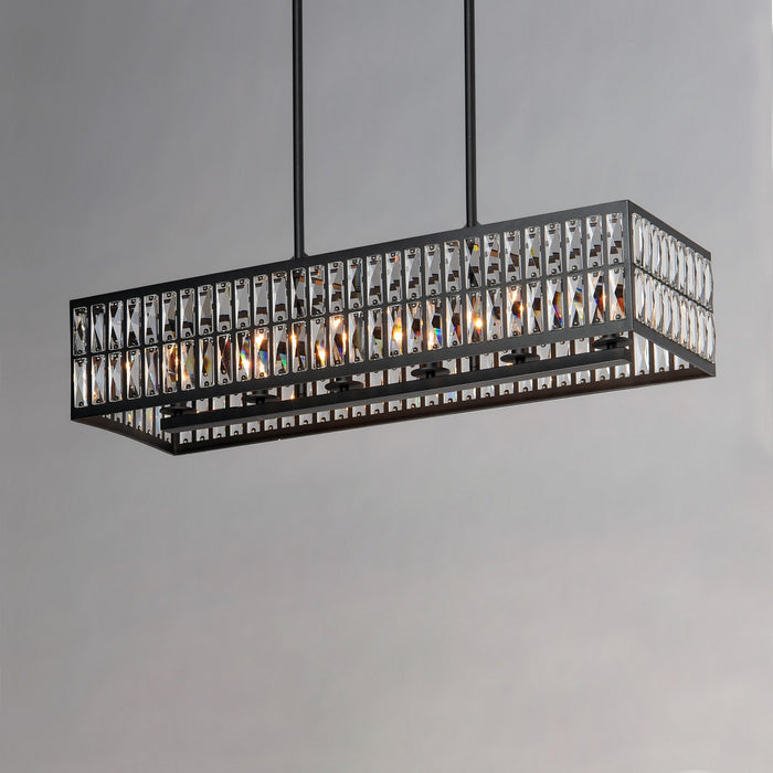 Myhouse Lighting Maxim - 21817BCBK - Six Light Linear Pendant - Madeline - Black