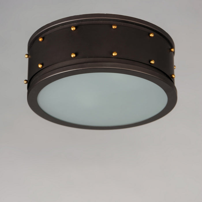 Myhouse Lighting Maxim - 25160OIAB - Two Light Flush Mount - Trestle - Oil Rubbed Bronze / Antique Brass