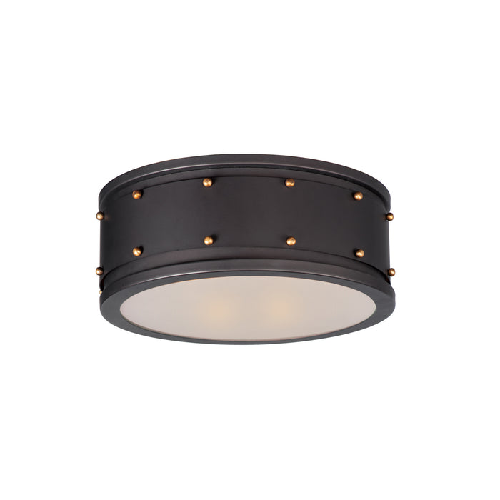 Myhouse Lighting Maxim - 25160OIAB - Two Light Flush Mount - Trestle - Oil Rubbed Bronze / Antique Brass