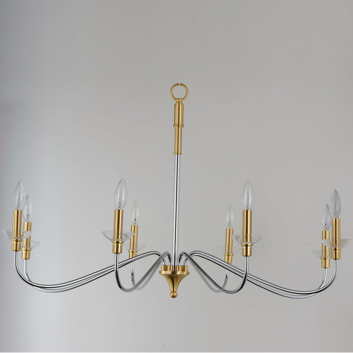 Myhouse Lighting Maxim - 25378CLPCSBR - Eight Light Chandelier - Clarion - Polished Chrome / Satin Brass