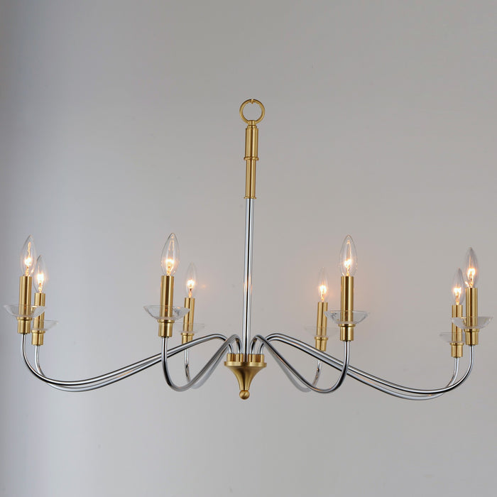 Myhouse Lighting Maxim - 25378CLPCSBR - Eight Light Chandelier - Clarion - Polished Chrome / Satin Brass