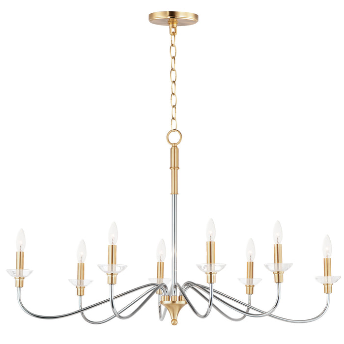 Myhouse Lighting Maxim - 25378CLPCSBR - Eight Light Chandelier - Clarion - Polished Chrome / Satin Brass