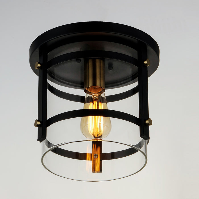 Myhouse Lighting Maxim - 2641BKAB - One Light Flush Mount - Capitol - Black / Antique Brass