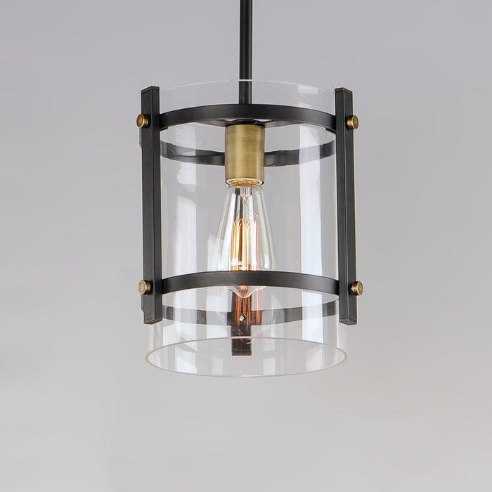 Myhouse Lighting Maxim - 2649BKAB - One Light Pendant - Capitol - Black / Antique Brass