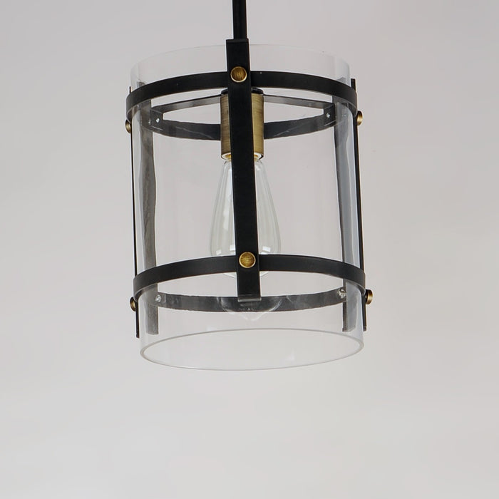 Myhouse Lighting Maxim - 2649BKAB - One Light Pendant - Capitol - Black / Antique Brass