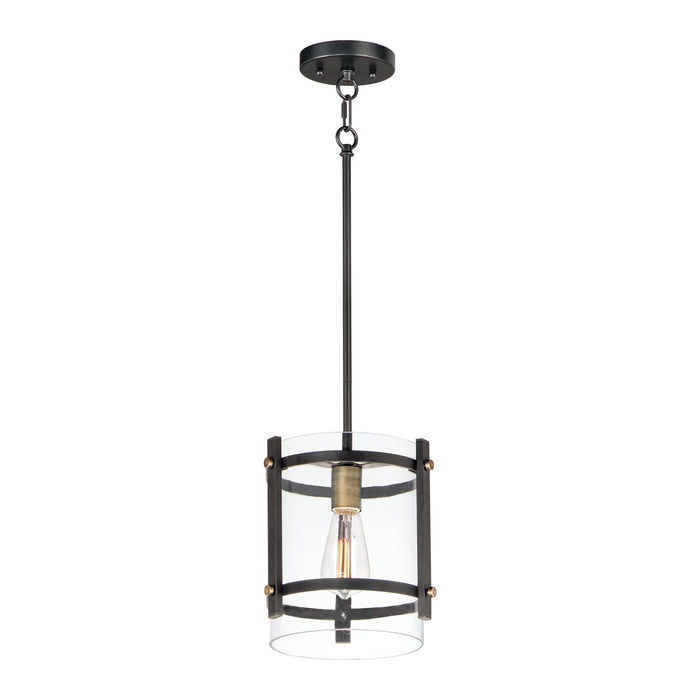 Myhouse Lighting Maxim - 2649BKAB - One Light Pendant - Capitol - Black / Antique Brass