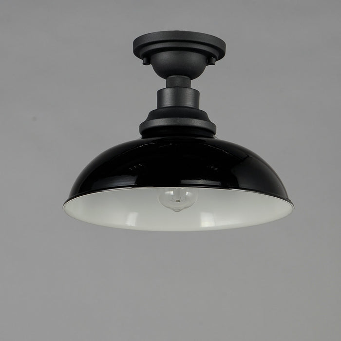 Myhouse Lighting Maxim - 35110GBBK - One Light Outdoor Ceiling Mount - Granville - Gloss Black / Black