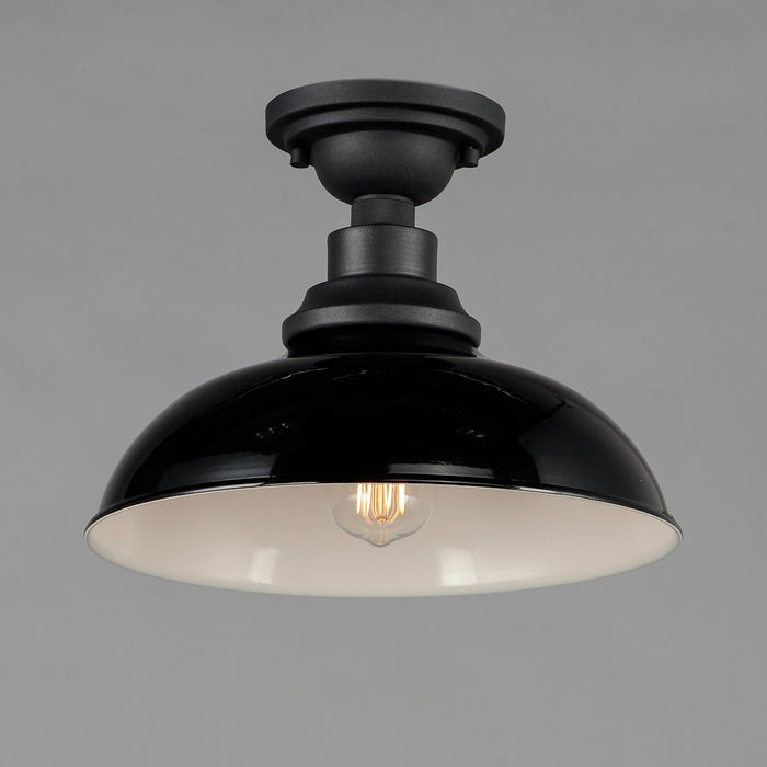 Myhouse Lighting Maxim - 35110GBBK - One Light Outdoor Ceiling Mount - Granville - Gloss Black / Black