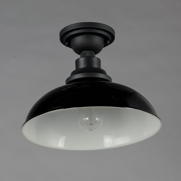 Myhouse Lighting Maxim - 35110GBBK - One Light Outdoor Ceiling Mount - Granville - Gloss Black / Black