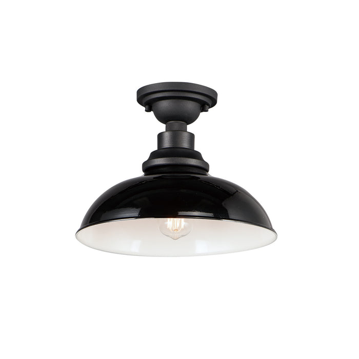 Myhouse Lighting Maxim - 35110GBBK - One Light Outdoor Ceiling Mount - Granville - Gloss Black / Black