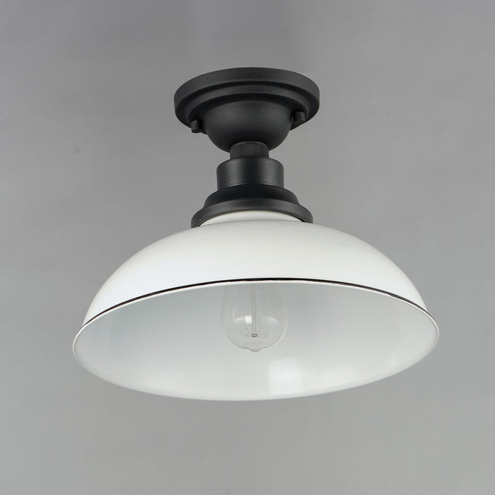 Myhouse Lighting Maxim - 35110WTBK - One Light Outdoor Ceiling Mount - Granville - White / Black