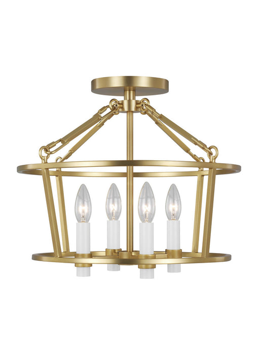 Myhouse Lighting Visual Comfort Studio - CF1064BBS - Four Light Flush Mount - Marston - Burnished Brass