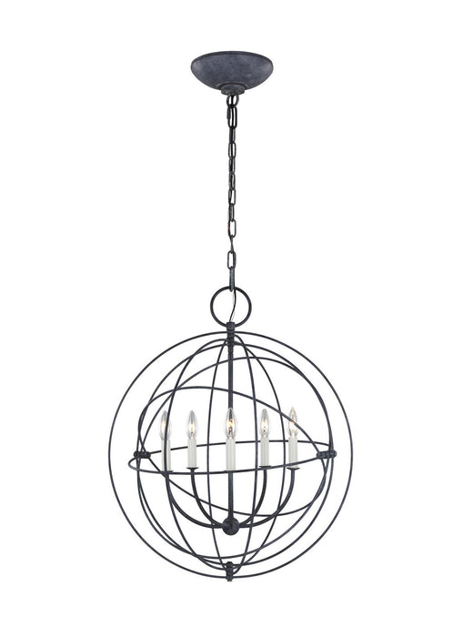 Myhouse Lighting Visual Comfort Studio - CP1255WGV - Five Light Pendant - Bayberry - Weathered Galvanized