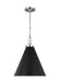 Myhouse Lighting Visual Comfort Studio - CP1271MBKPN - One Light Pendant - Wellfleet - Midnight Black and Polished Nickel