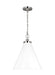 Myhouse Lighting Visual Comfort Studio - CP1271MWTPN - One Light Pendant - Wellfleet - Matte White and Polished Nickel