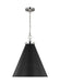 Myhouse Lighting Visual Comfort Studio - CP1281MBKPN - One Light Pendant - Wellfleet - Midnight Black and Polished Nickel