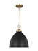 Myhouse Lighting Visual Comfort Studio - CP1291MBKBBS - One Light Pendant - Wellfleet - Midnight Black and Burnished Brass