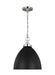 Myhouse Lighting Visual Comfort Studio - CP1291MBKPN - One Light Pendant - Wellfleet - Midnight Black and Polished Nickel