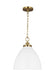 Myhouse Lighting Visual Comfort Studio - CP1291MWTBBS - One Light Pendant - Wellfleet - Matte White and Burnished Brass