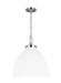 Myhouse Lighting Visual Comfort Studio - CP1301MWTPN - One Light Pendant - Wellfleet - Matte White and Polished Nickel