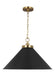 Myhouse Lighting Visual Comfort Studio - CP1311MBKBBS - One Light Pendant - Wellfleet - Midnight Black and Burnished Brass