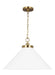 Myhouse Lighting Visual Comfort Studio - CP1311MWTBBS - One Light Pendant - Wellfleet - Matte White and Burnished Brass