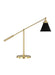 Myhouse Lighting Visual Comfort Studio - CT1091MBKBBS1 - One Light Desk Lamp - Wellfleet - Midnight Black and Burnished Brass