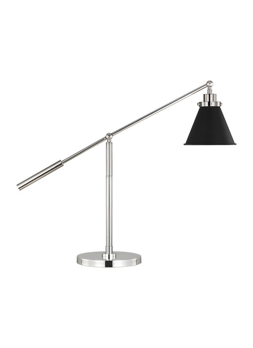 Myhouse Lighting Visual Comfort Studio - CT1091MBKPN1 - One Light Desk Lamp - Wellfleet - Midnight Black and Polished Nickel