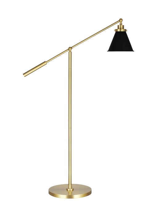 Myhouse Lighting Visual Comfort Studio - CT1121MBKBBS1 - One Light Floor Lamp - Wellfleet - Midnight Black and Burnished Brass