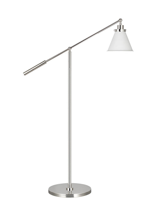 Myhouse Lighting Visual Comfort Studio - CT1121MWTPN1 - One Light Floor Lamp - Wellfleet - Matte White and Polished Nickel