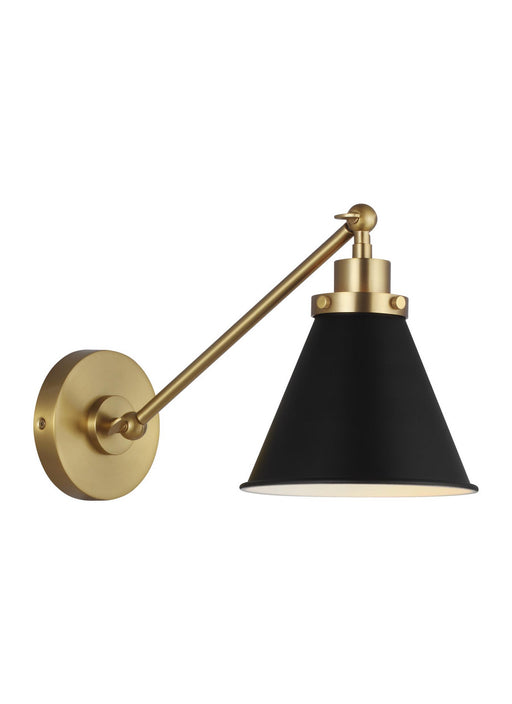 Myhouse Lighting Visual Comfort Studio - CW1121MBKBBS - One Light Wall Sconce - Wellfleet - Midnight Black and Burnished Brass