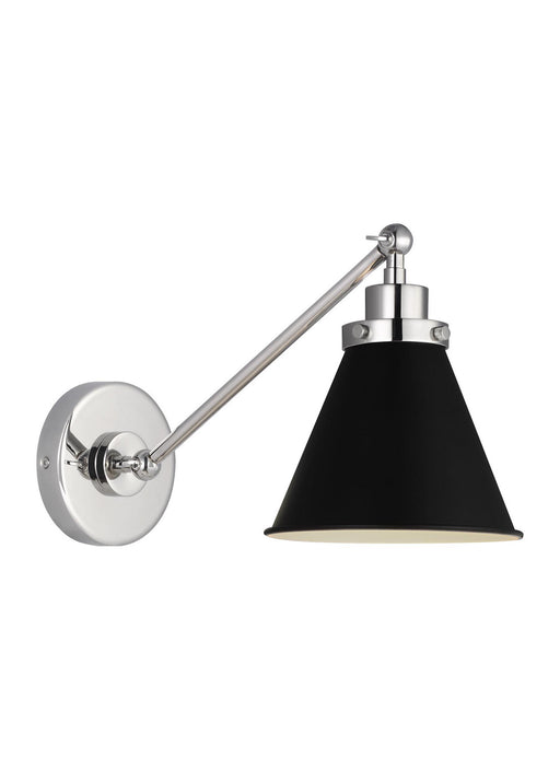 Myhouse Lighting Visual Comfort Studio - CW1121MBKPN - One Light Wall Sconce - Wellfleet - Midnight Black and Polished Nickel