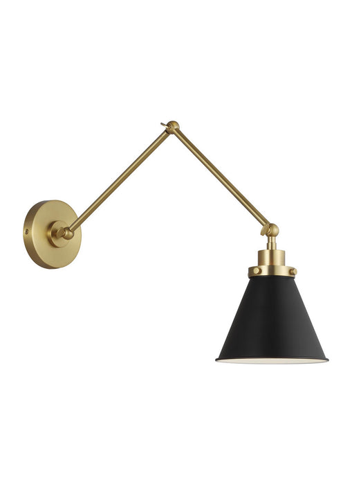 Myhouse Lighting Visual Comfort Studio - CW1151MBKBBS - One Light Wall Sconce - Wellfleet - Midnight Black and Burnished Brass