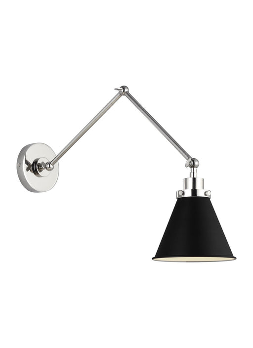 Myhouse Lighting Visual Comfort Studio - CW1151MBKPN - One Light Wall Sconce - Wellfleet - Midnight Black and Polished Nickel