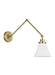 Myhouse Lighting Visual Comfort Studio - CW1151MWTBBS - One Light Wall Sconce - Wellfleet - Matte White and Burnished Brass