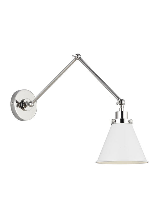 Myhouse Lighting Visual Comfort Studio - CW1151MWTPN - One Light Wall Sconce - Wellfleet - Matte White and Polished Nickel