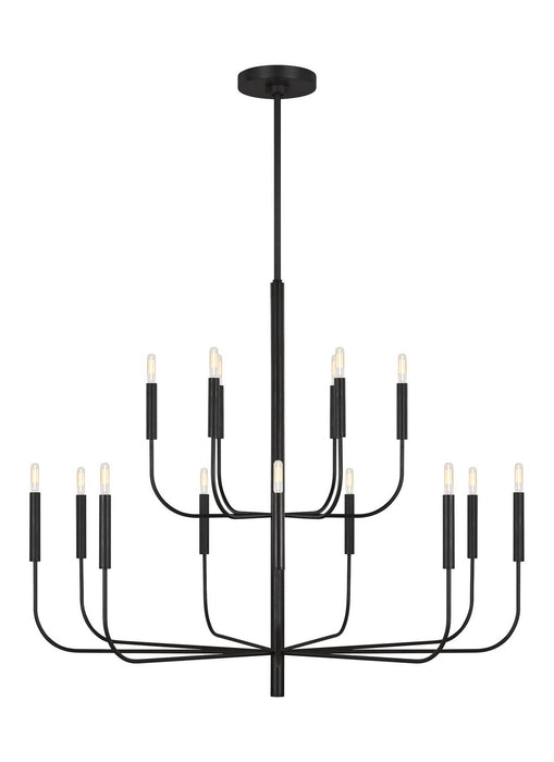 Myhouse Lighting Visual Comfort Studio - EC10015AI - 15 Light Chandelier - Brianna - Aged Iron