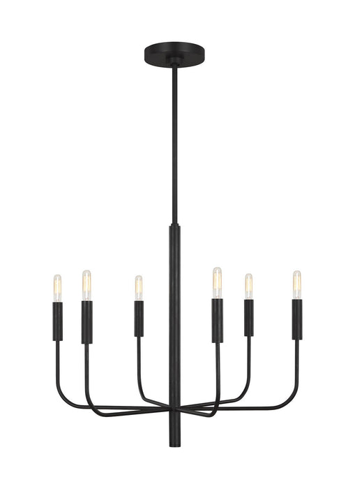 Myhouse Lighting Visual Comfort Studio - EC1006AI - Six Light Chandelier - Brianna - Aged Iron