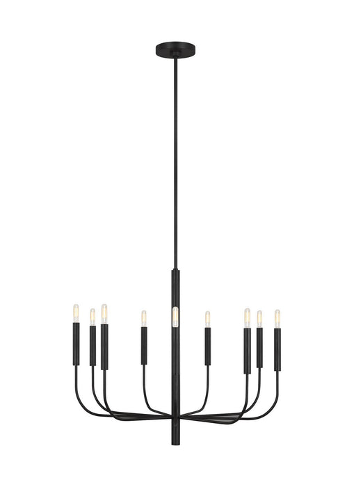 Myhouse Lighting Visual Comfort Studio - EC1009AI - Nine Light Chandelier - Brianna - Aged Iron