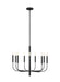 Myhouse Lighting Visual Comfort Studio - EC1009AI - Nine Light Chandelier - Brianna - Aged Iron